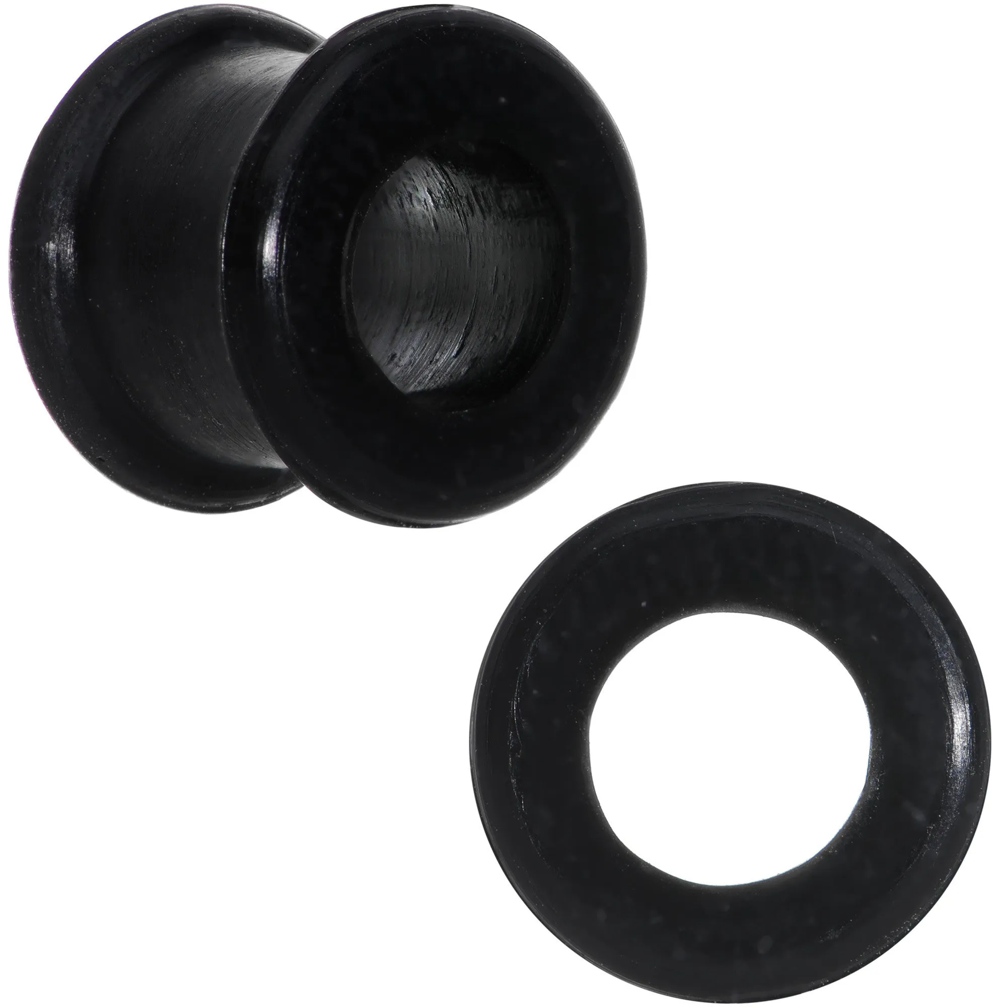 00 Gauge Flexible Black Silicone Double Flare Tunnel Plug Set
