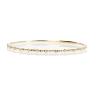 14K Gold 0.20 Carat Diamond Flexible Bangle