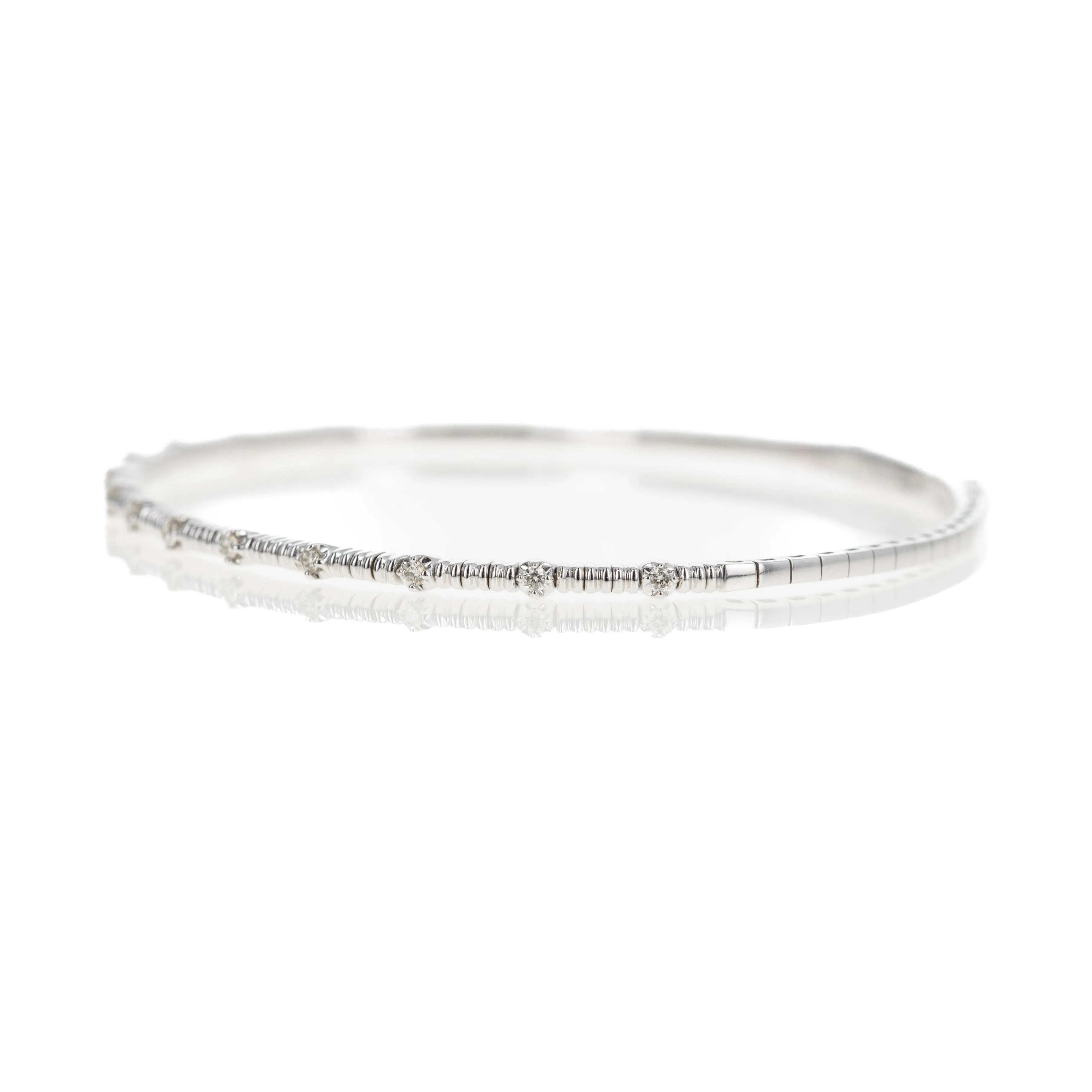 14K Gold 0.20 Carat Diamond Flexible Bangle