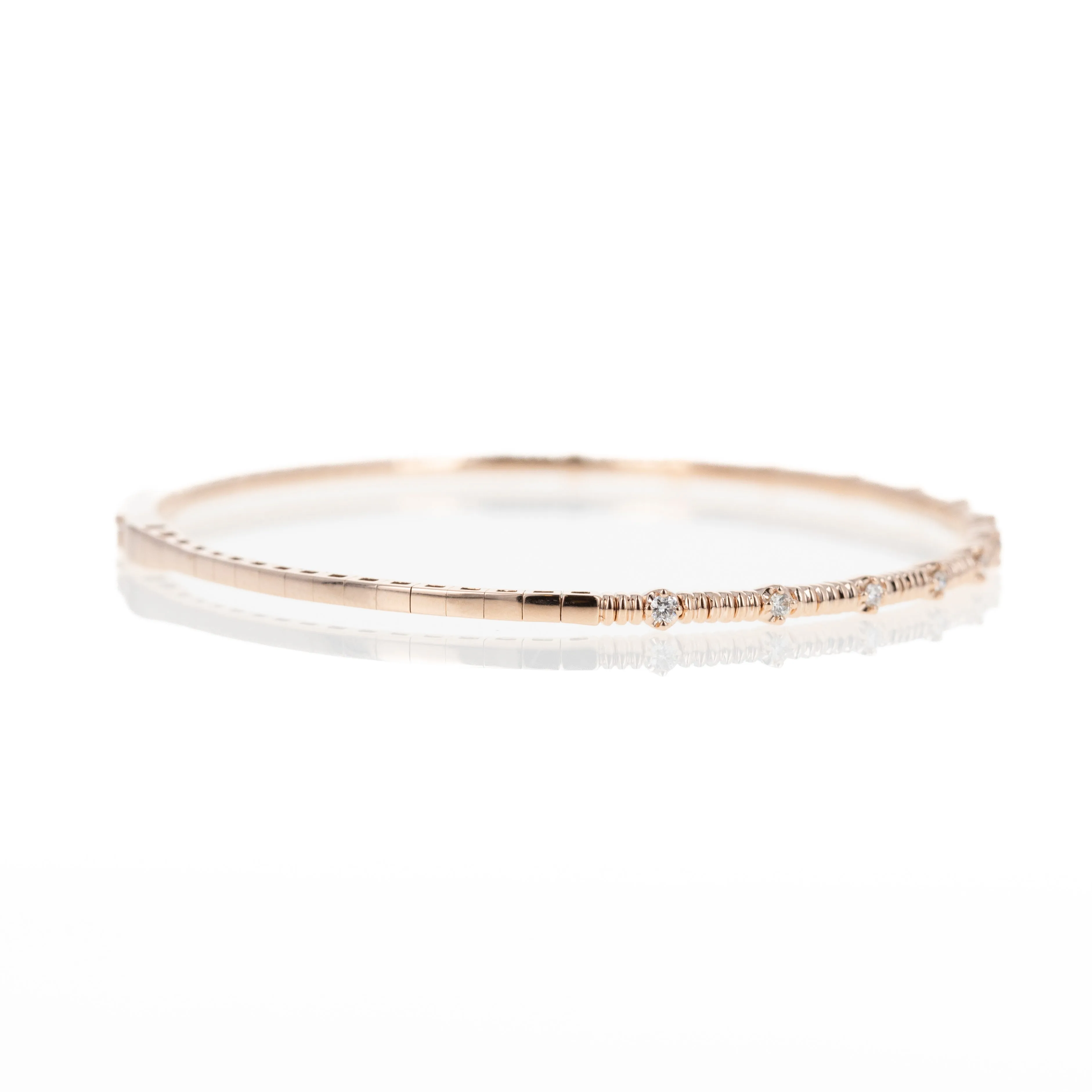 14K Gold 0.20 Carat Diamond Flexible Bangle