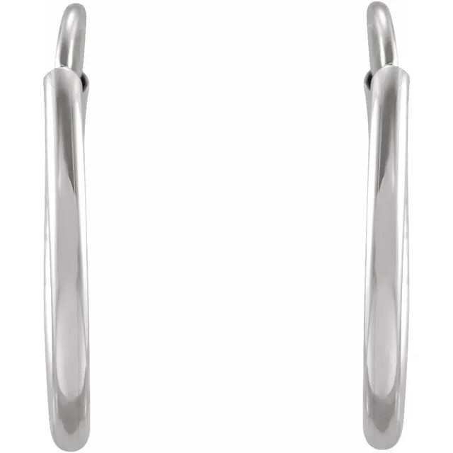 14K White Gold 12 mm Flexible Endless Huggie Earrings