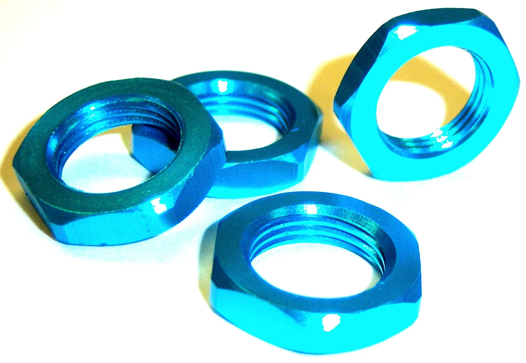 1/8 Scale 17mm Drive Wheel Hex Hub Nut Aluminium Blue x 4