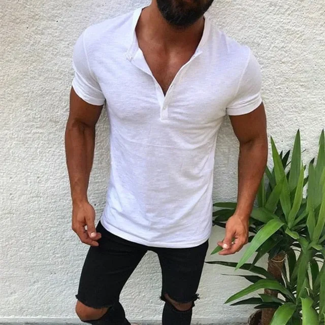 2019 Summer Polo Shirt Men Short Sleeve Casual Slim Fit Cotton Polo Shirt