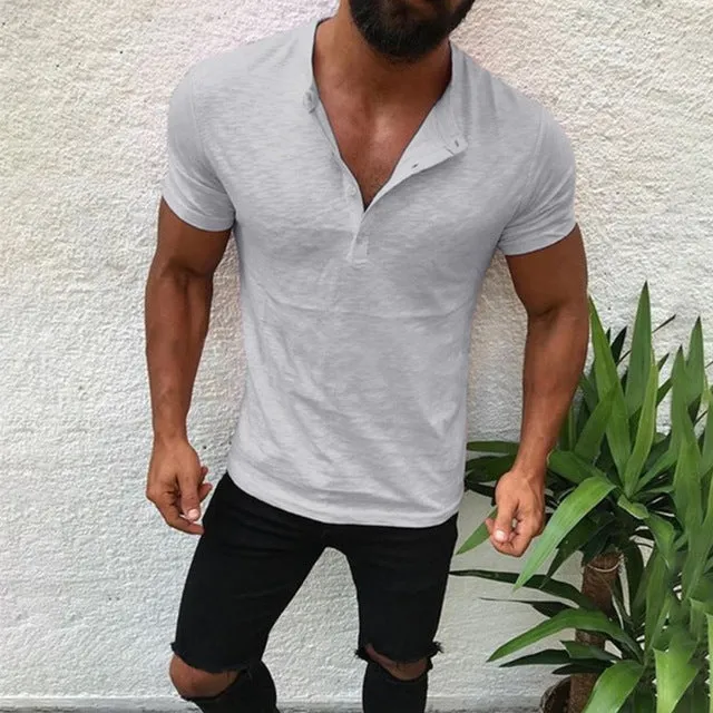 2019 Summer Polo Shirt Men Short Sleeve Casual Slim Fit Cotton Polo Shirt