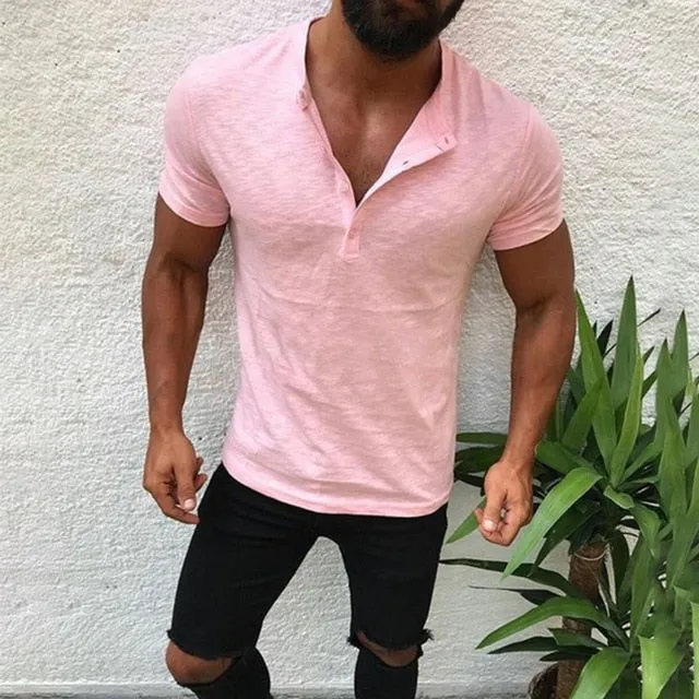 2019 Summer Polo Shirt Men Short Sleeve Casual Slim Fit Cotton Polo Shirt