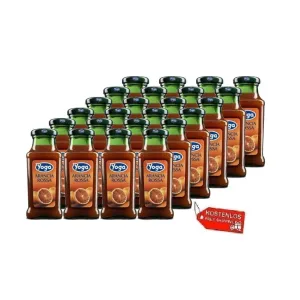 24x Yoga Bar Arancia Rossa Glasflasche für Fruchtsaft 200ml