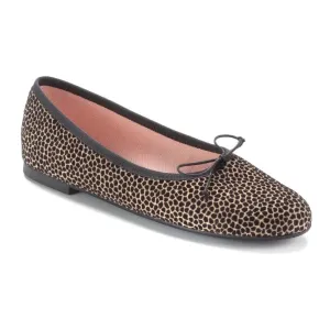 49788 - Teens Leopard Velvet Bow Shoe