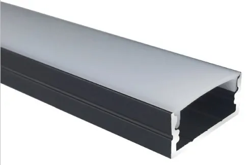 5/10/25/50 Pack Black U04 10x23mm U-Shape Internal Width 20mm LED Aluminum Channel System with Cover, End Caps and Mounting Clips Aluminum Extrusion for LED Strip Light Installations