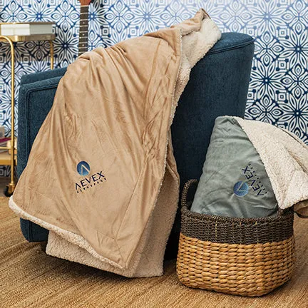 Alpha Tau Omega Sherpa Lined Blanket