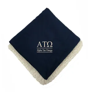 Alpha Tau Omega Sherpa Lined Blanket