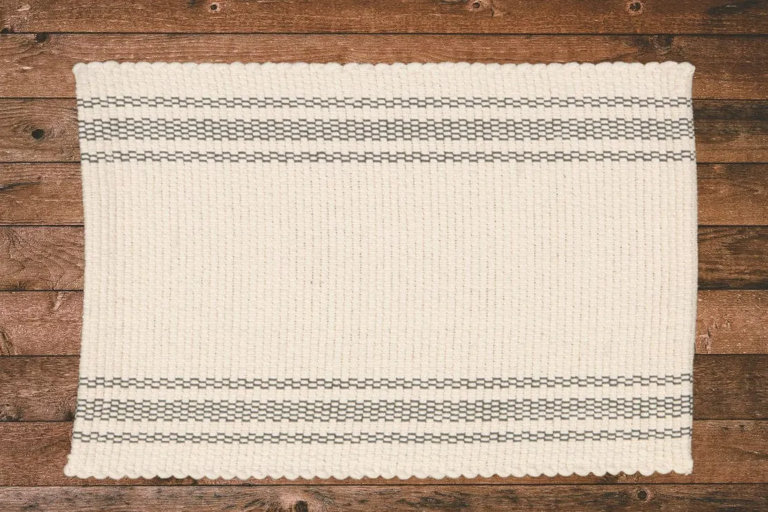 Amelia Jackson Placemat Natural with Charcoal Stripes SPM010