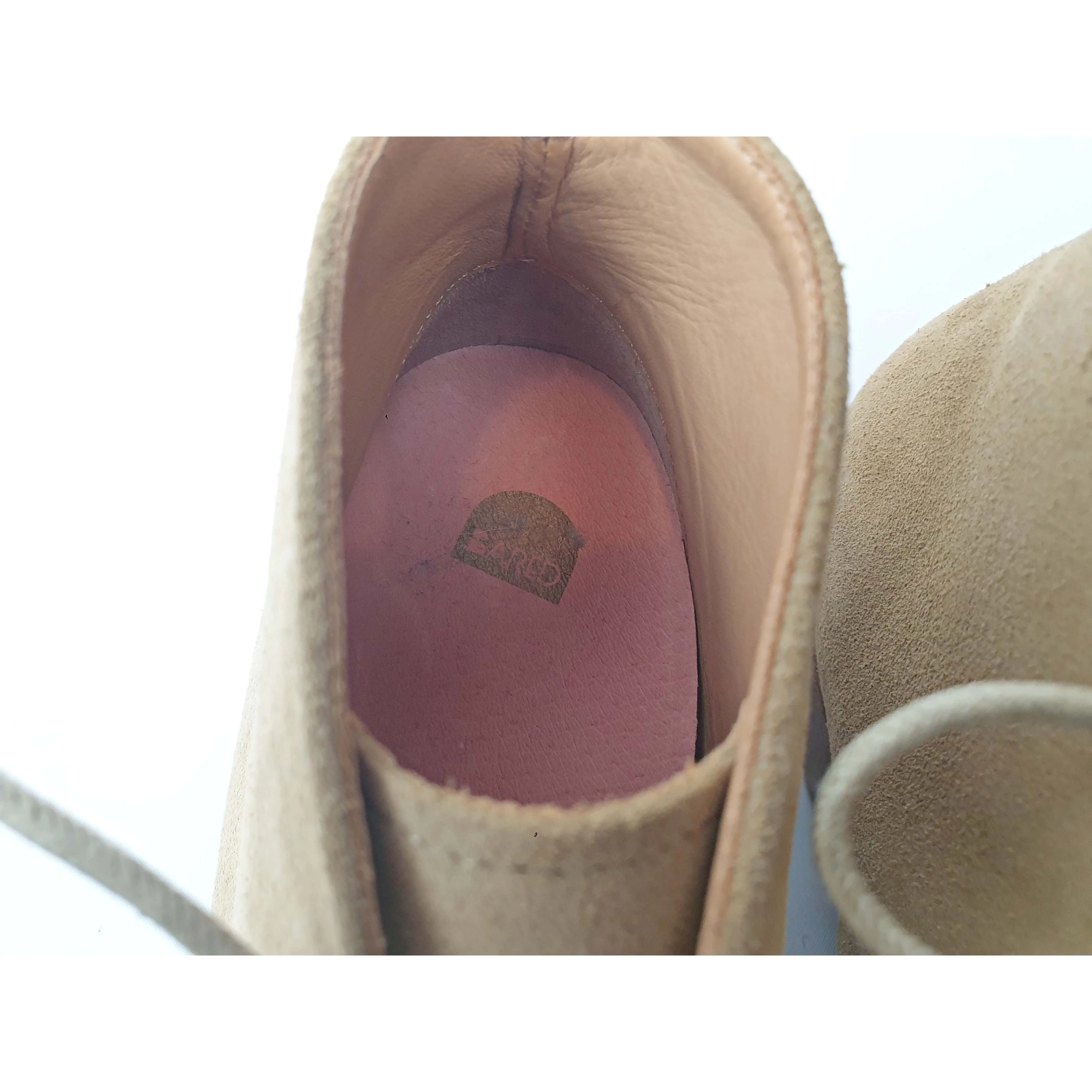 Bared beige soft neubuck leather laceup boots size 39