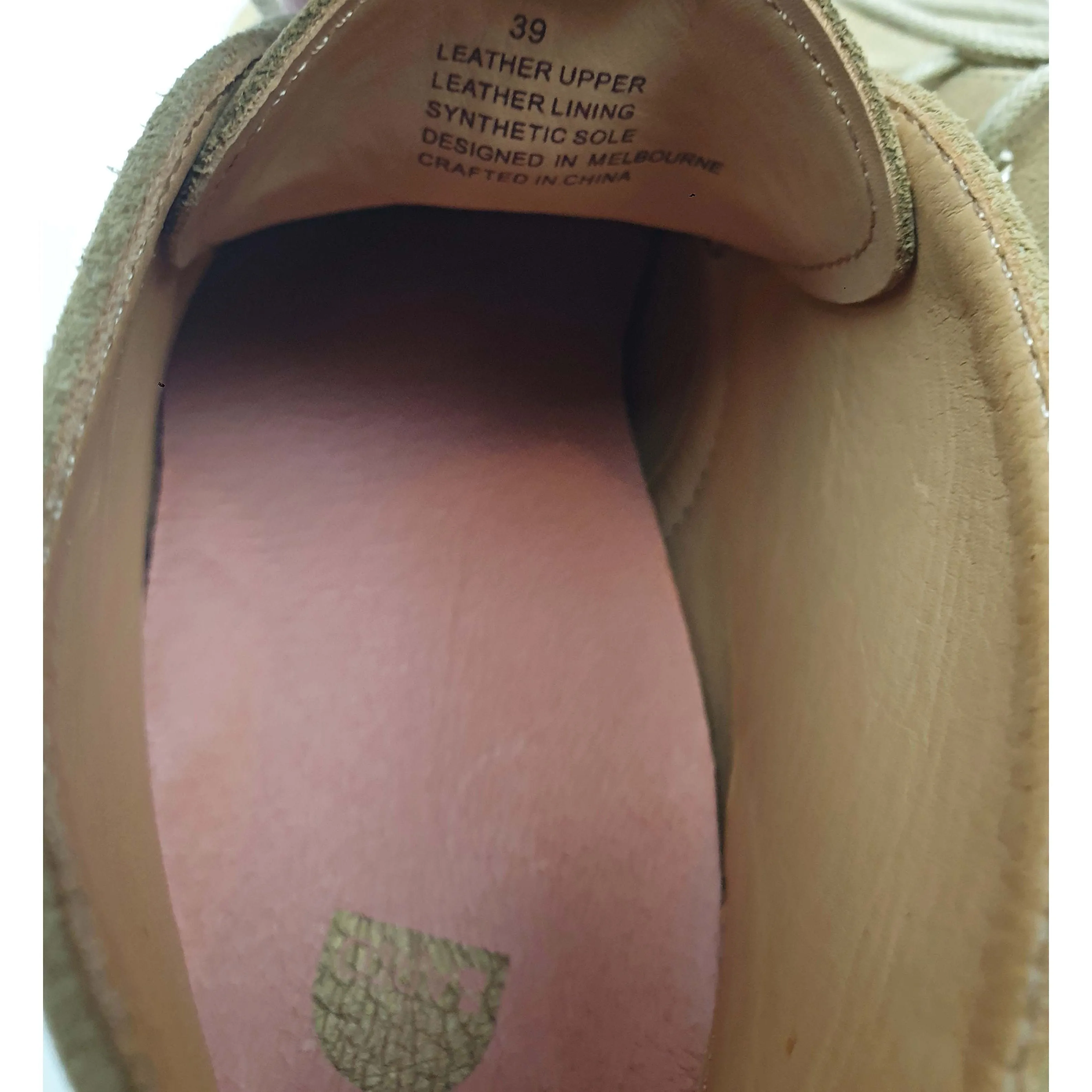Bared beige soft neubuck leather laceup boots size 39