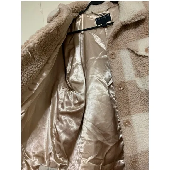 Bernardo Size XL Cozy Faux Shearling Barn Jacket W/Oversized Patch Pockets
