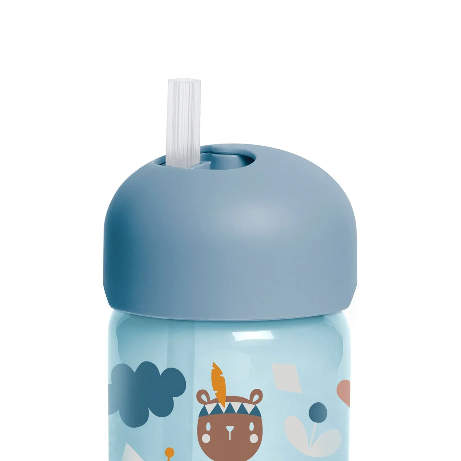 Botella con bombilla de silicona Suavinex Forest 340ml  18 meses