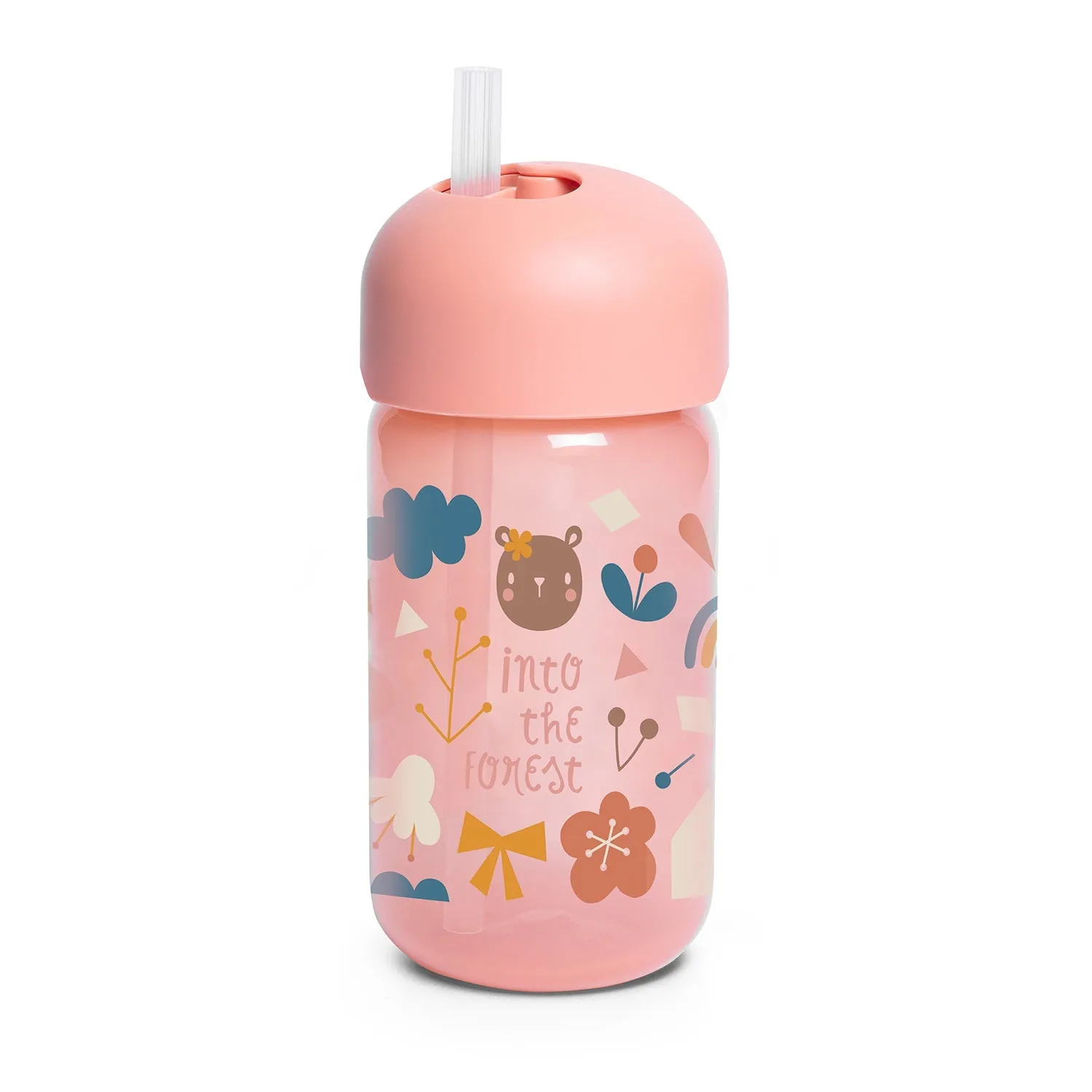 Botella con bombilla de silicona Suavinex Forest 340ml  18 meses