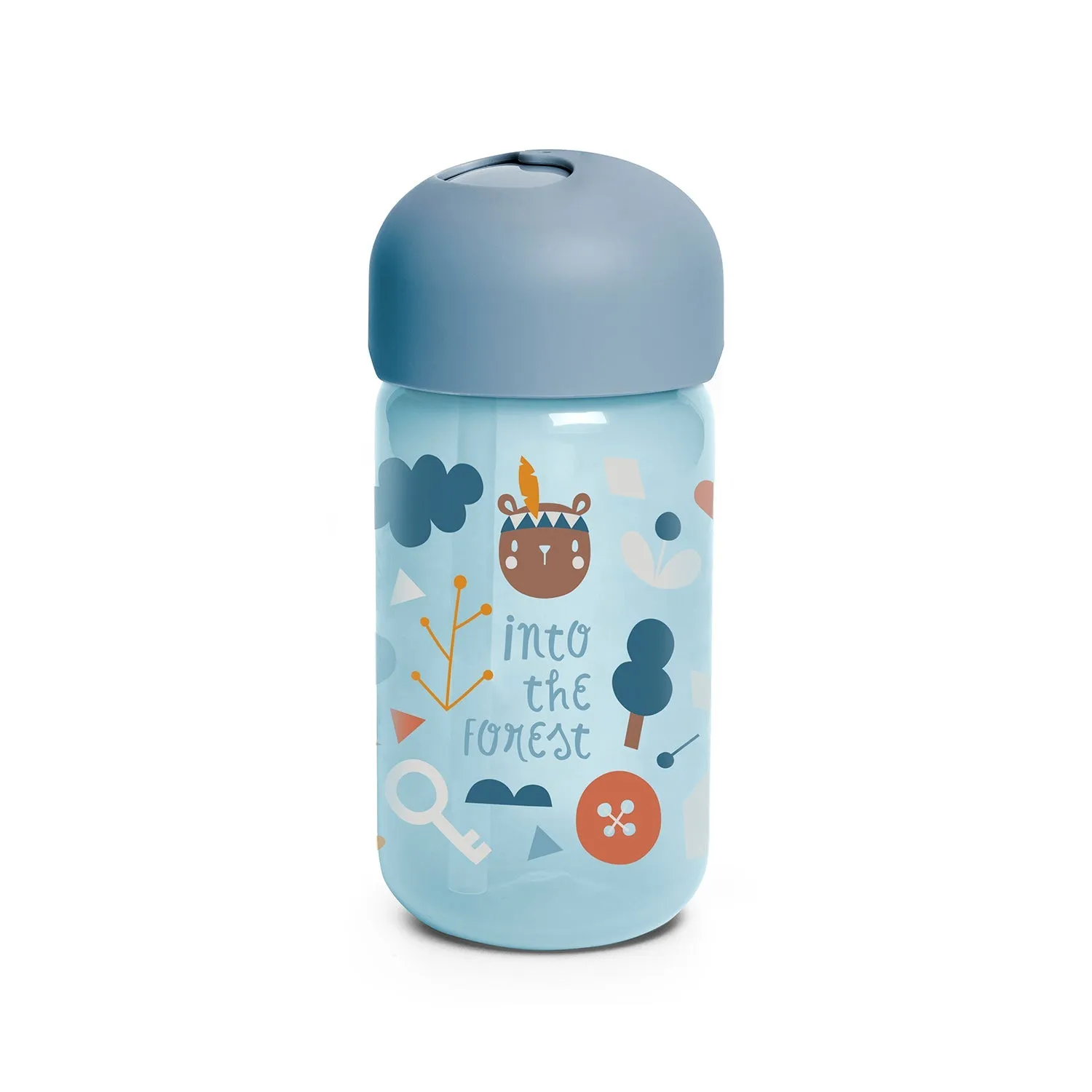 Botella con bombilla de silicona Suavinex Forest 340ml  18 meses