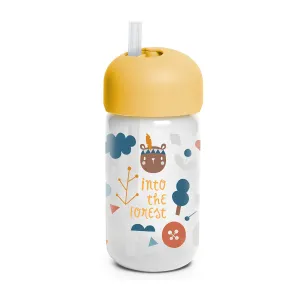 Botella con bombilla de silicona Suavinex Forest 340ml  18 meses
