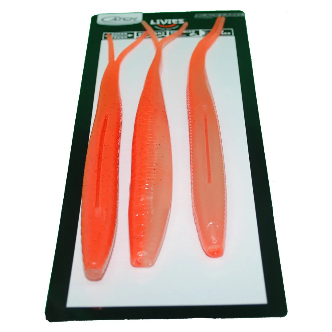 Catch 10" Black Label Livies Softbait Glowing Gurnard UV   Glow 3 Pack