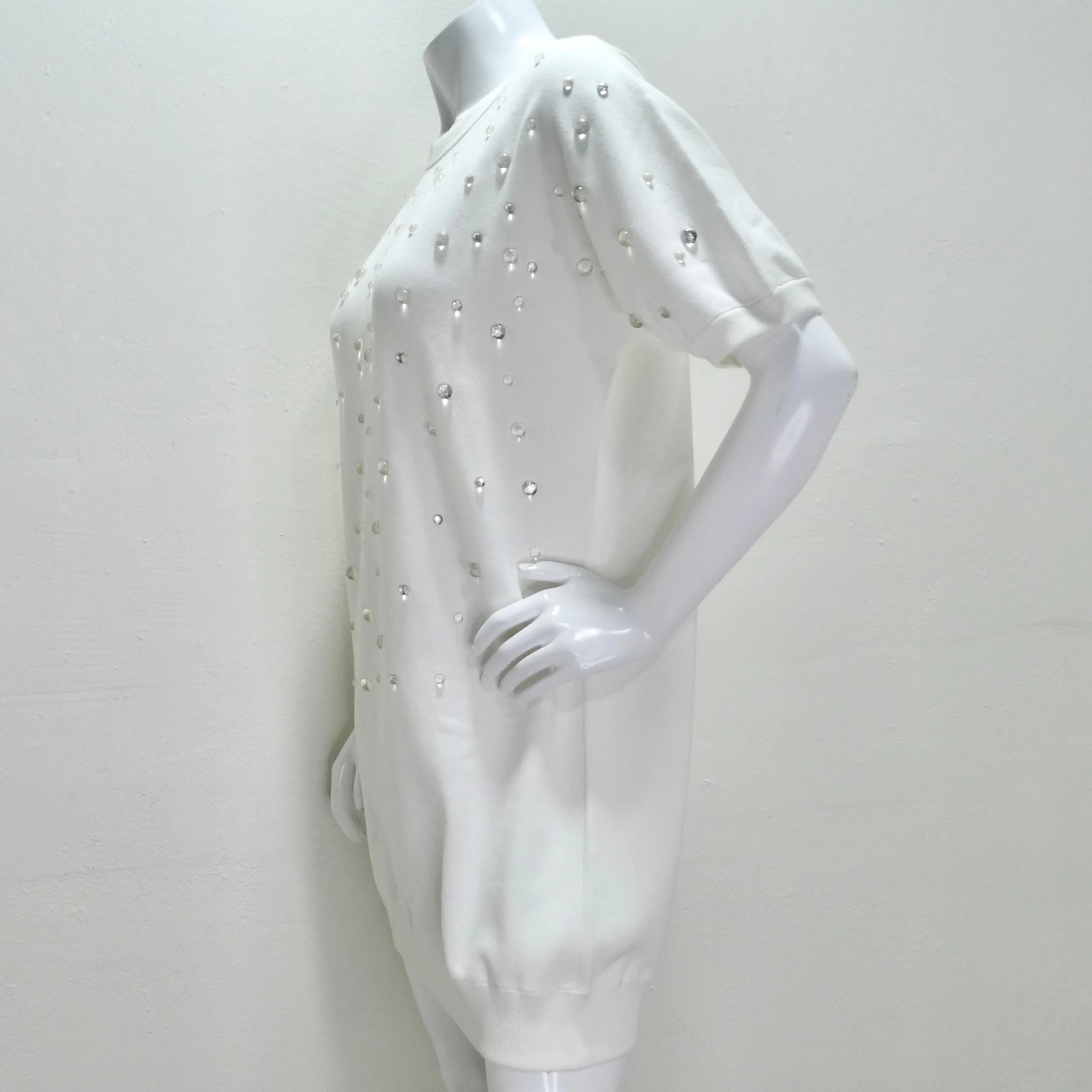 Chanel 2018 Water Drop Embellished Cotton Dress