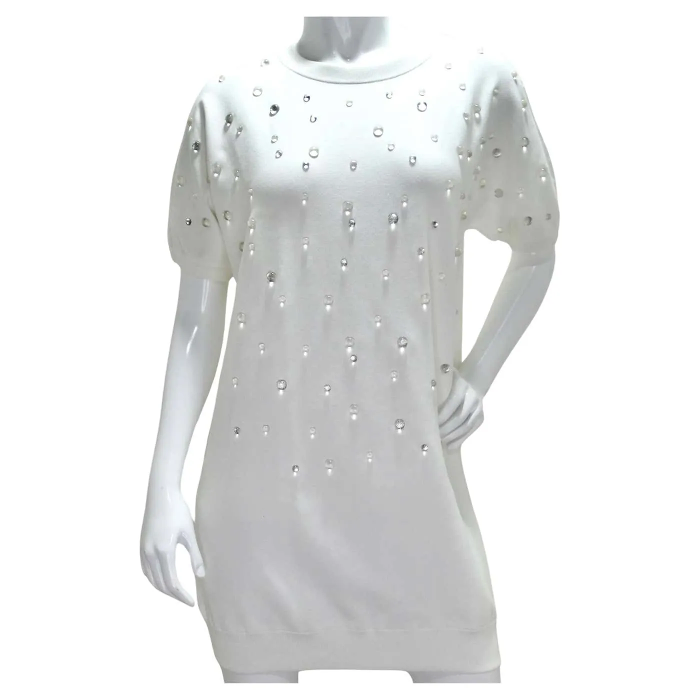 Chanel 2018 Water Drop Embellished Cotton Dress