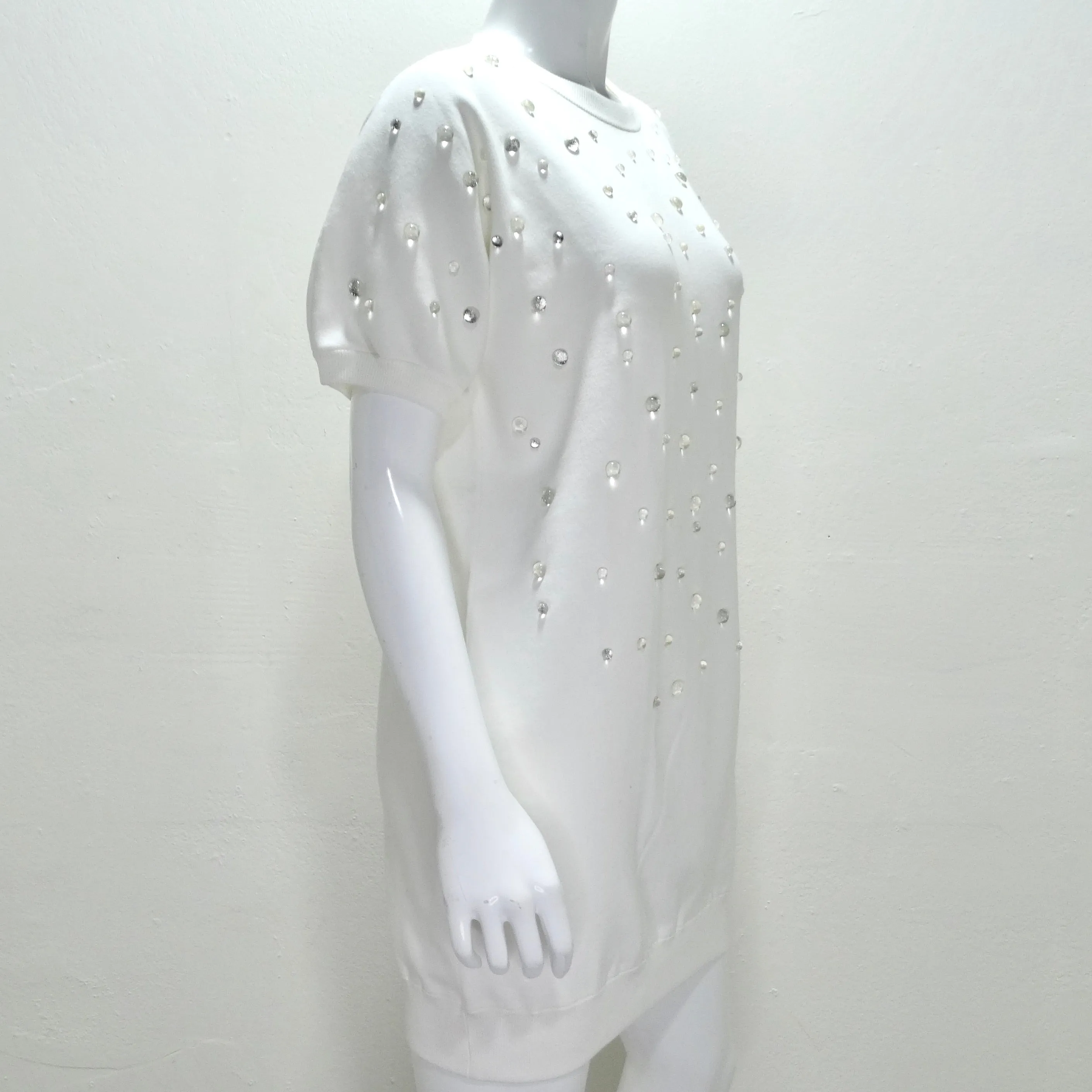 Chanel 2018 Water Drop Embellished Cotton Dress