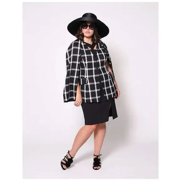 Christian Siriano Black and White Cape/Vest Set Size 14/16 (NWT)