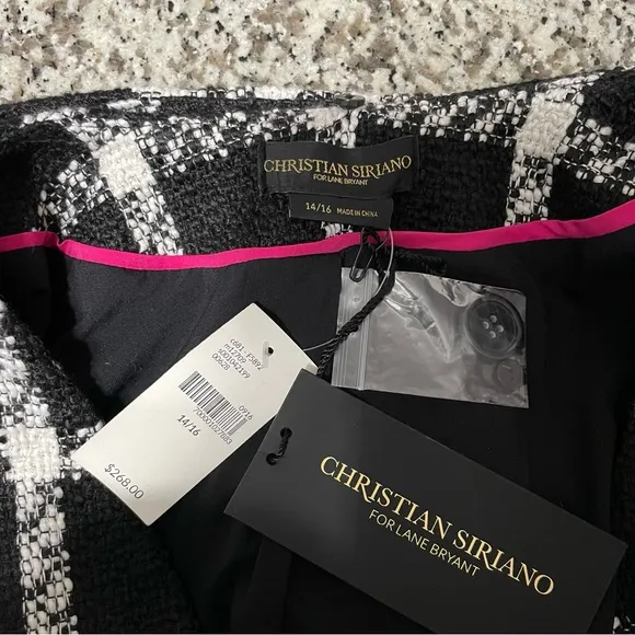 Christian Siriano Black and White Cape/Vest Set Size 14/16 (NWT)