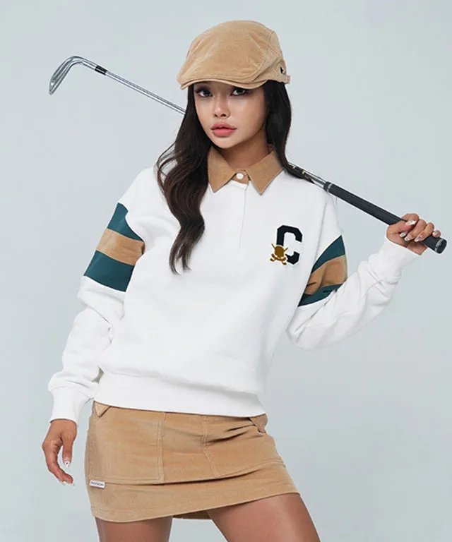 CHUCUCHU Cozy Lined Collar Top - White