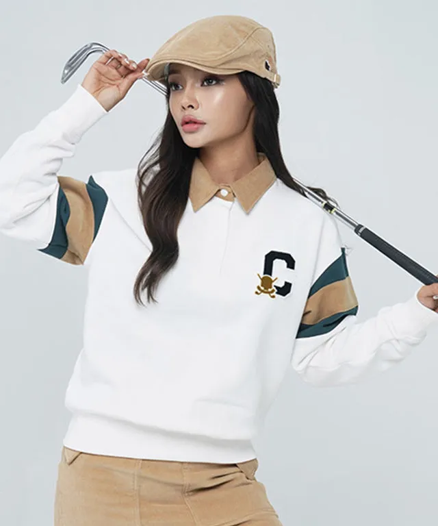 CHUCUCHU Cozy Lined Collar Top - White
