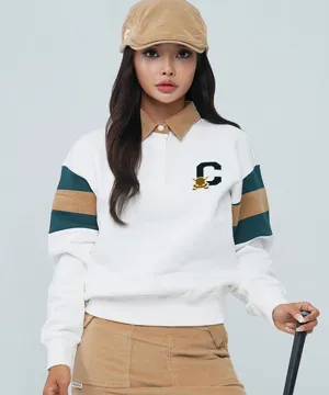 CHUCUCHU Cozy Lined Collar Top - White