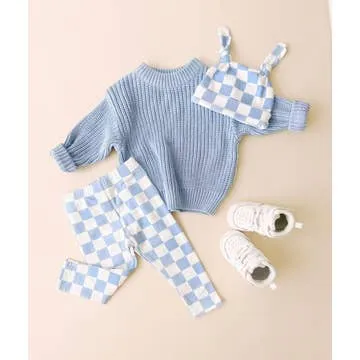 Chunky Knit Kids Sweater| Blue