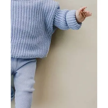 Chunky Knit Kids Sweater| Blue