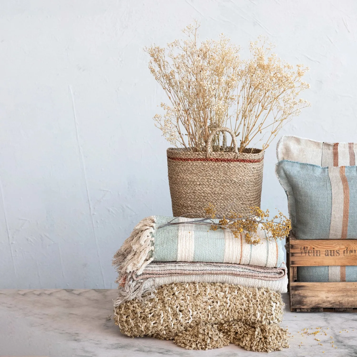 CHUNKY WOVEN KNIT THROW || NATURAL