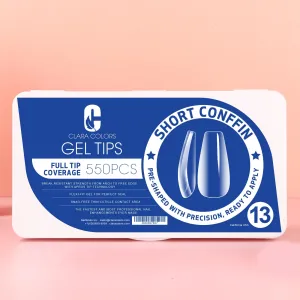 Clara Color - Full Cover Gel Tips - #13 Short Coffin 550pcs