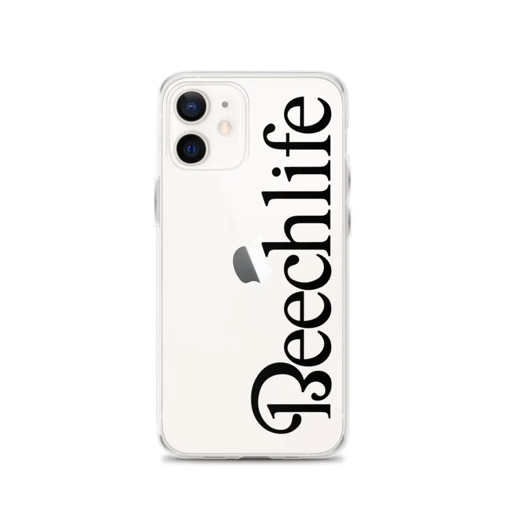 Clear Beechlife iPhone Case - Black Font