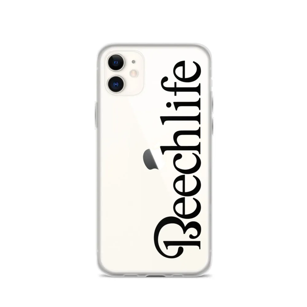 Clear Beechlife iPhone Case - Black Font