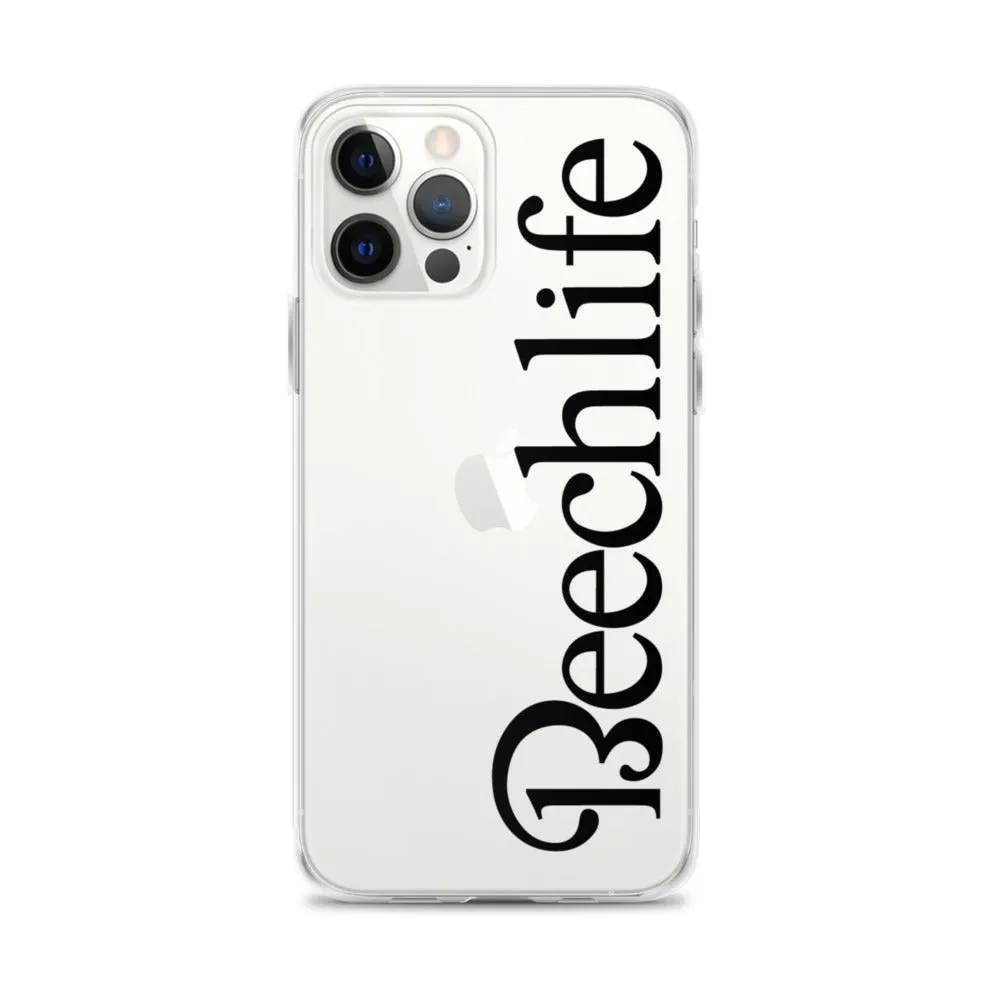 Clear Beechlife iPhone Case - Black Font