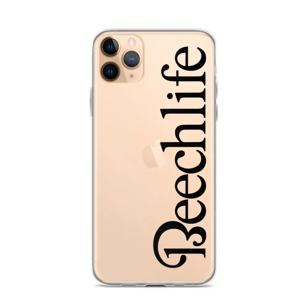 Clear Beechlife iPhone Case - Black Font