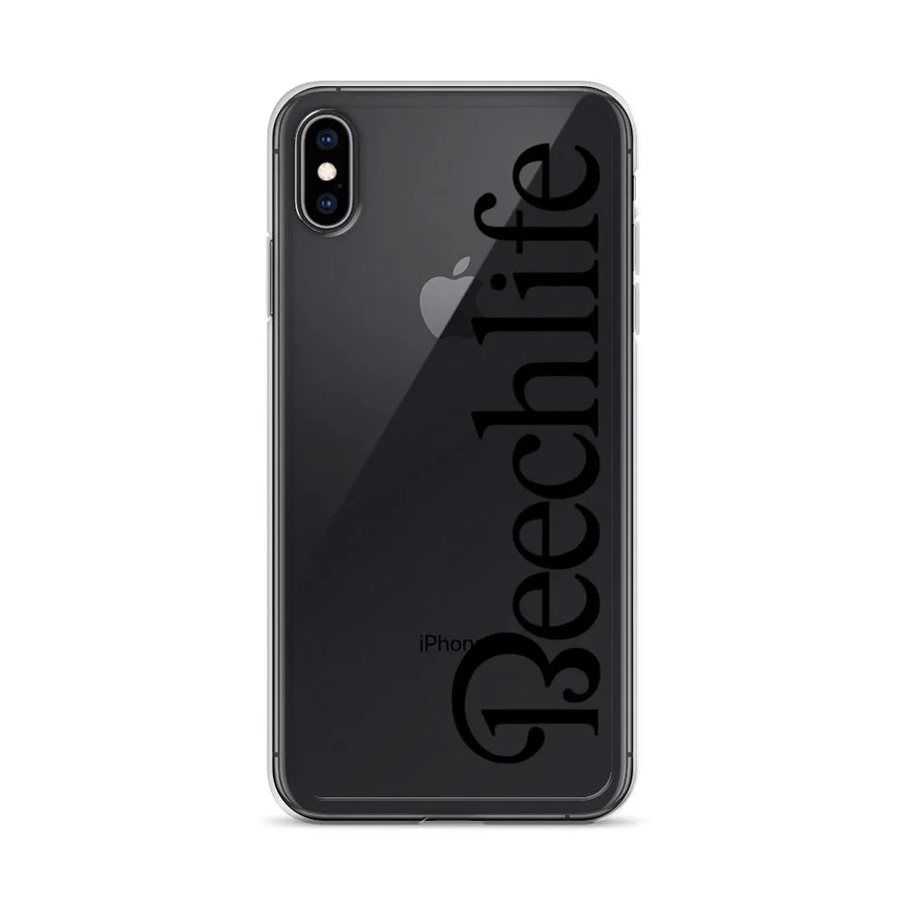 Clear Beechlife iPhone Case - Black Font