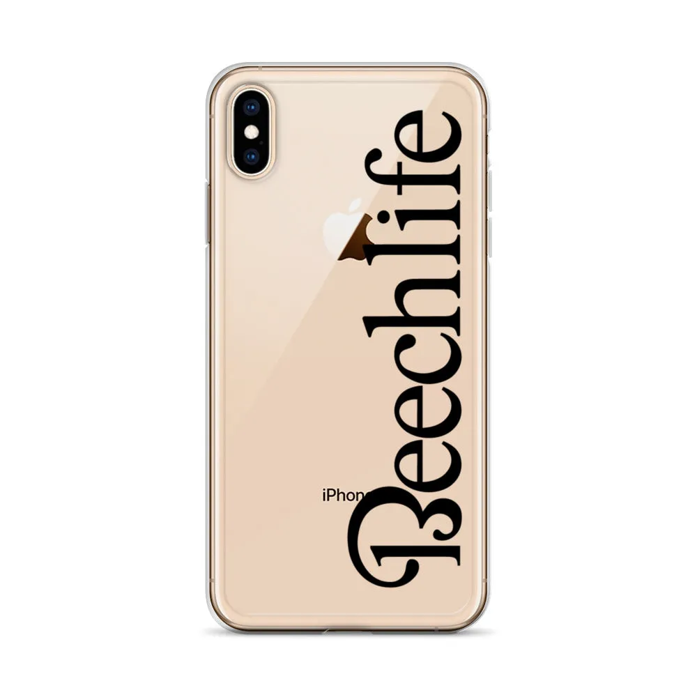 Clear Beechlife iPhone Case - Black Font