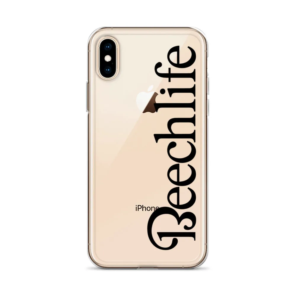 Clear Beechlife iPhone Case - Black Font