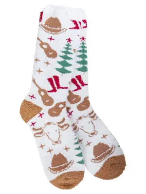 Country Christmas Fuzzy Sock