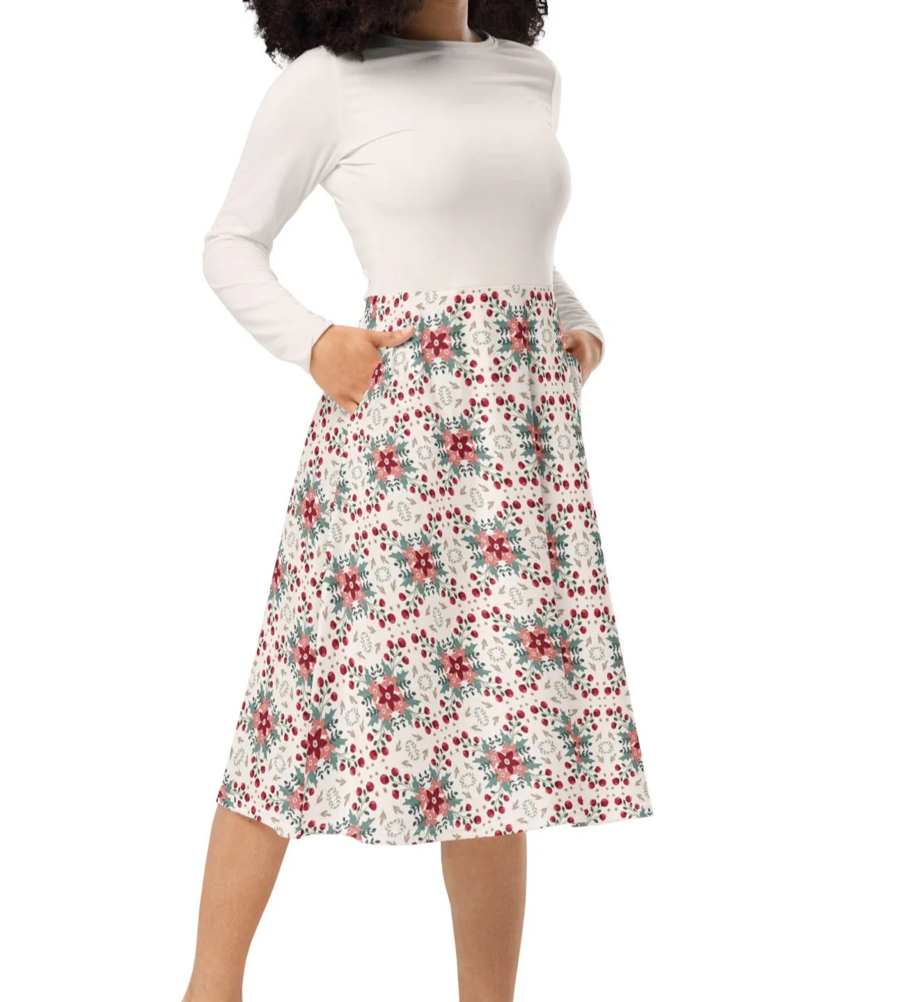 Cozy Christmas Midi Dress (S-6XL)