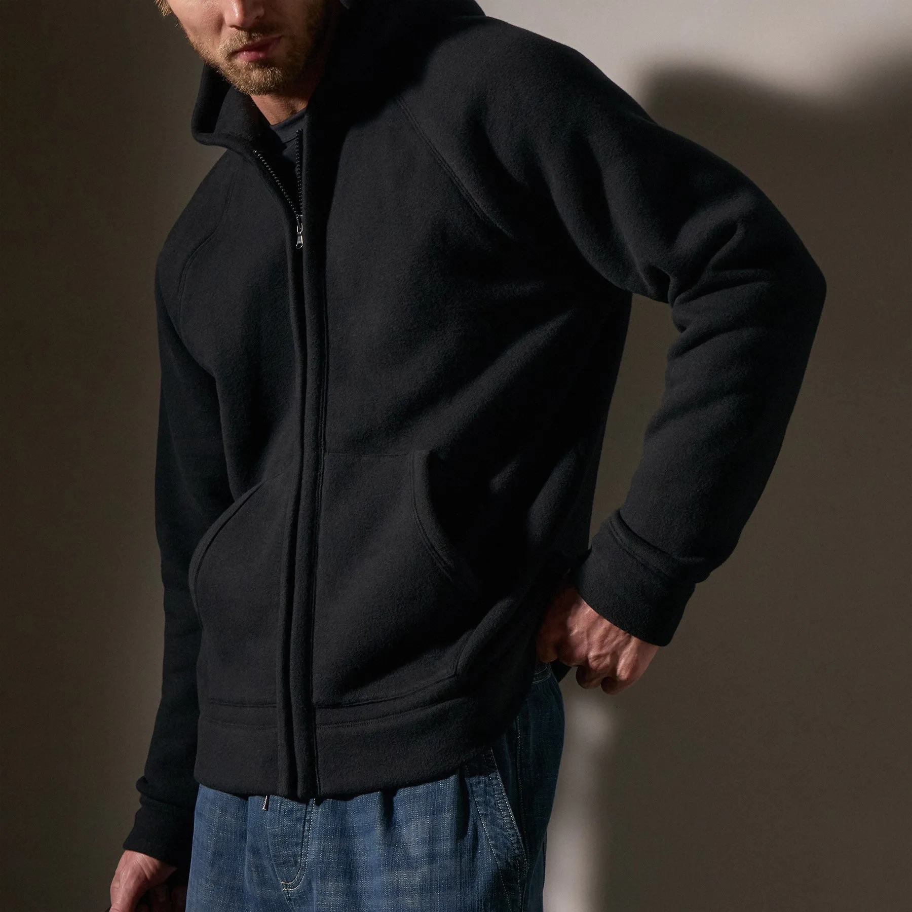 Cozy Zip Up Hoodie - Black