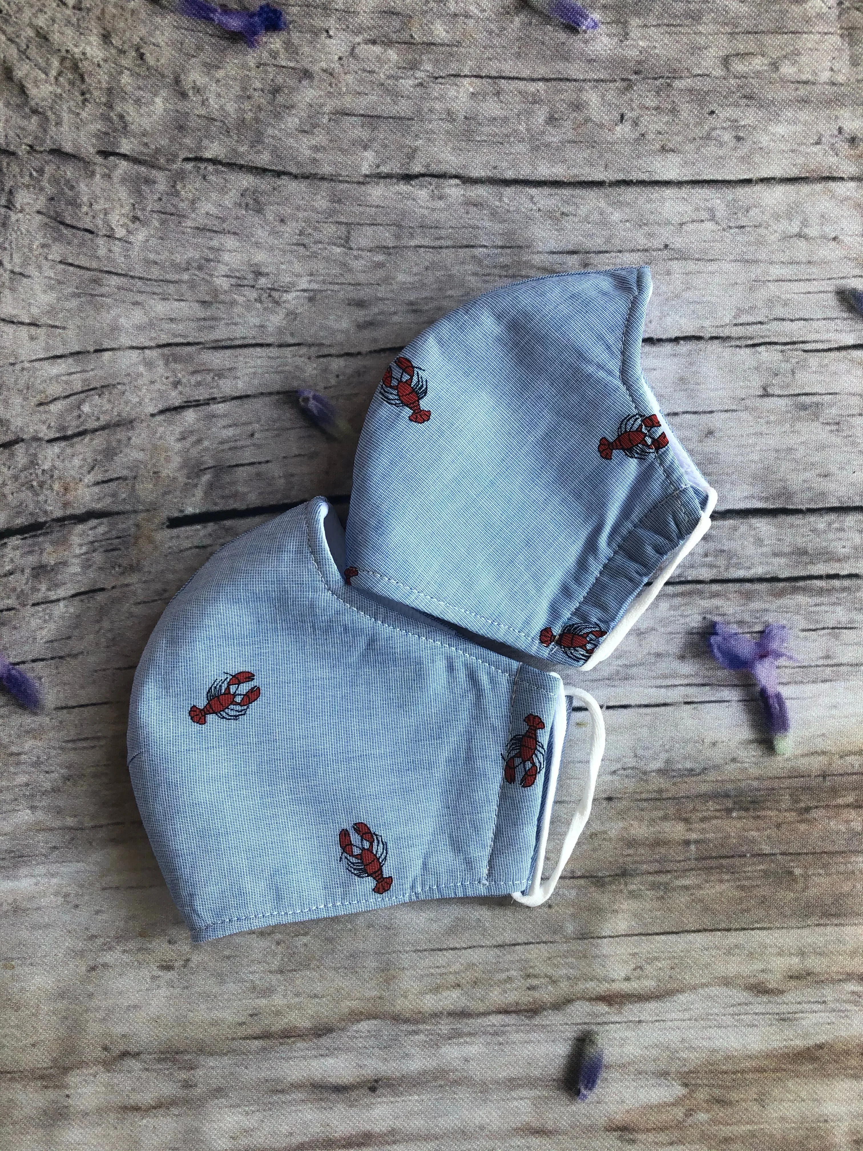 Crawfish cotton mask with pocket for kids