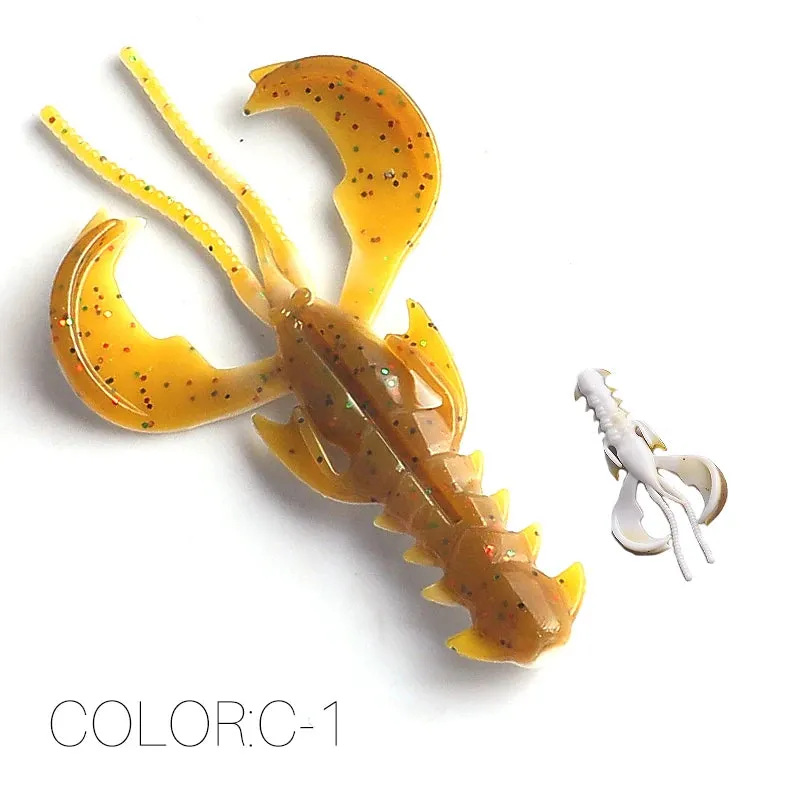 Crazy yabbie Soft Fishing Lures 65mm/10pcs 40mm/20pcs crayfish shrimp Lobster