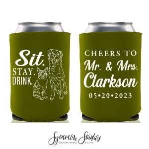 Custom Pet Illustration - Wedding Can Cooler #205R