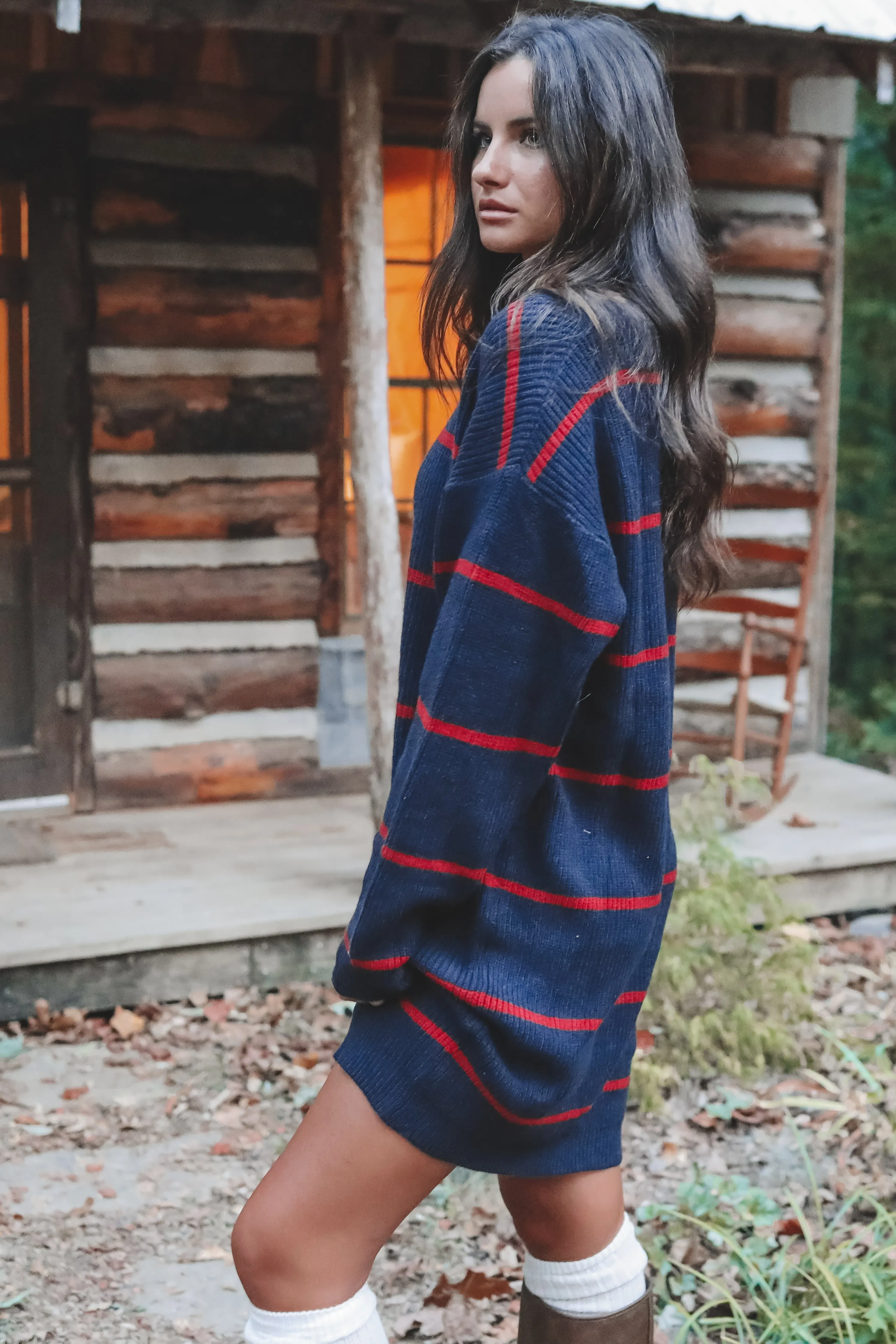 DEAL Wear Wherever Oversized Striped Sweater Dress