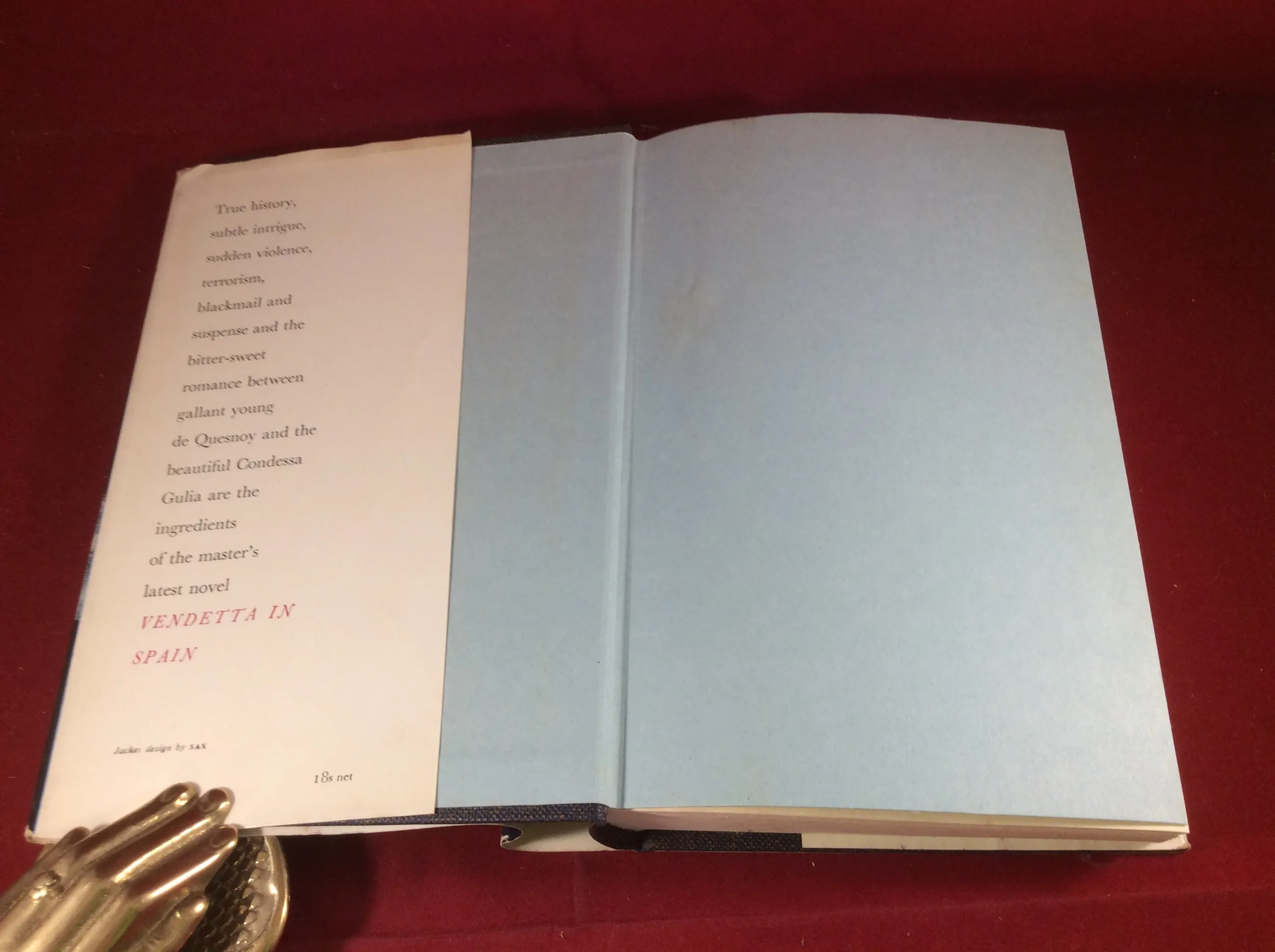 Dennis Wheatley, Vendetta in Spain, Hutchinson, 1961, First Edition, Signed and Inscribed.